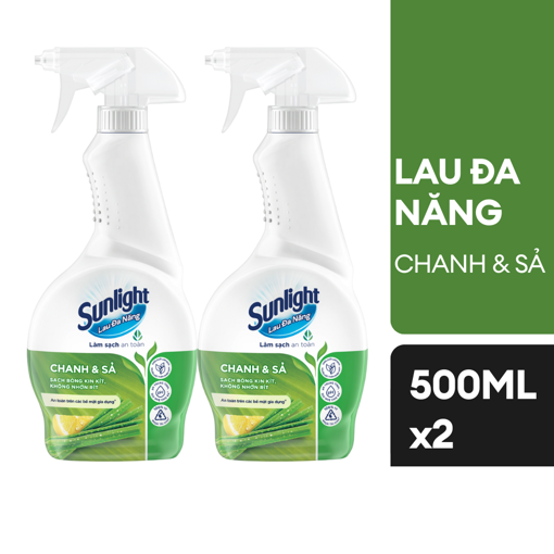 Ảnh của Combo 2 chai Nước lau đa năng Sunlight Chanh & Sả 500ml