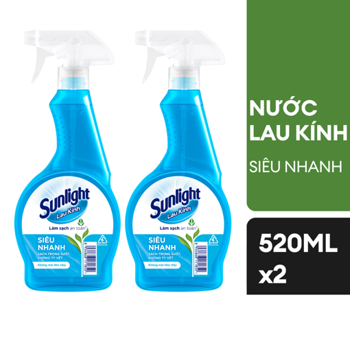 Ảnh của Combo 2 chai Nước lau kính Sunlight Siêu nhanh 520ml