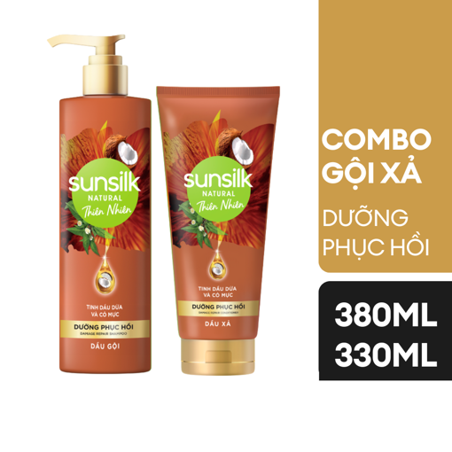Ảnh của Combo Gội xả Sunsilk Thiên nhiên Dưỡng phục hồi 380ml + 330ml