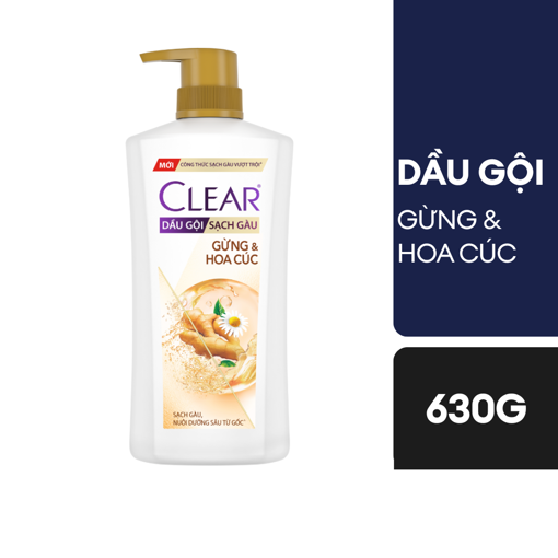 Ảnh của Dầu gội Clear Thảo dược Gừng và Hoa cúc 630g