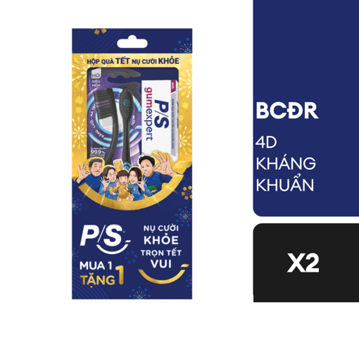Ảnh của Bộ 2 BCĐR P/S 4D Kháng Khuẩn (Tặng 1 KDR CS nướu Trắng Răng 30g)