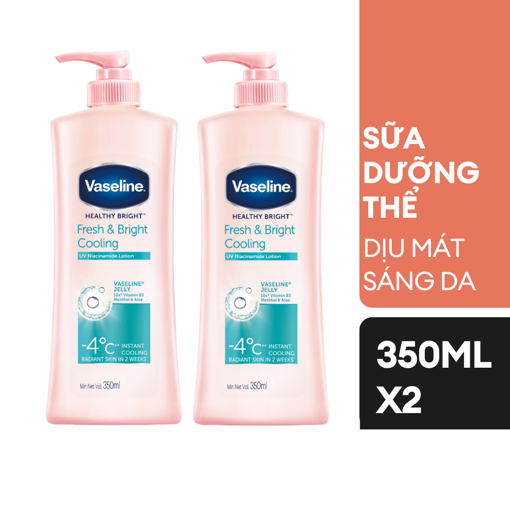 Ảnh của Combo 2 Sữa dưỡng thể Vaseline Dịu mát Trắng da Fresh & Bright 350ml