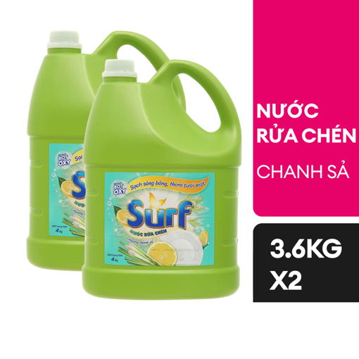 Ảnh của Combo 2 Nước rửa chén Surf hương Chanh sả can 3.6kg