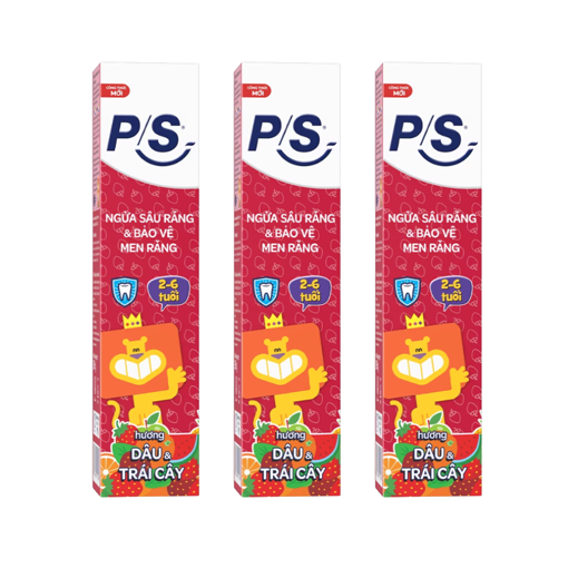Ảnh của Combo 3 Kem đánh răng trẻ em P/S 2-6 tuổi hương Dâu 90g
