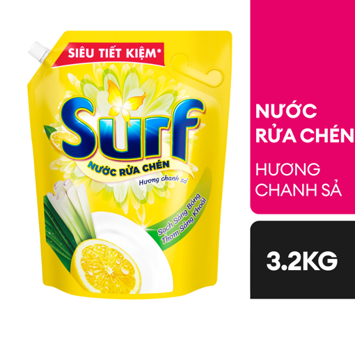 Ảnh của Nước rửa chén Surf hương Chanh sả túi 3.2kg