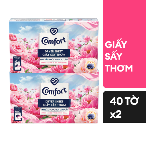 Ảnh của Combo 2 Giấy thơm Comfort hương Mẫu đơn Và Hoa hồng Ohara 40 tờ