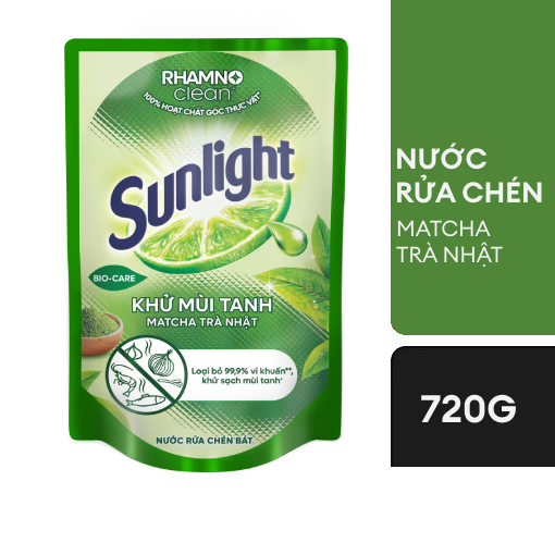 Ảnh của Nước rửa chén Sunlight Khử mùi tanh Matcha Trà nhật túi 720g - sao chép