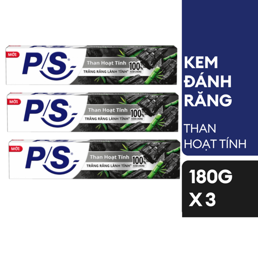 Ảnh của Combo 3 P/S Than Hoạt Tính Trắng Răng Lành Tính 180g
