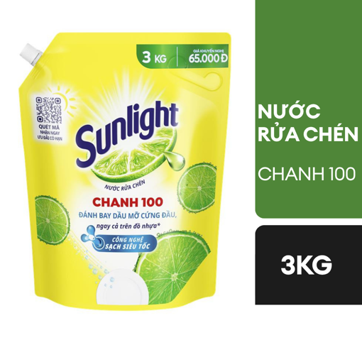 Ảnh của Nước rửa chén Sunlight Chanh 100 túi 3kg