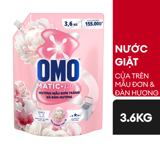 Picture of Nước giặt OMO Cửa Trên hương Mẫu Đơn Trắng và Đàn Hương 3.6kg