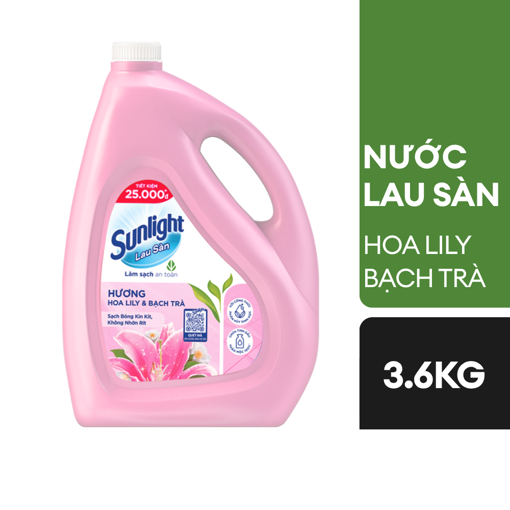 Picture of Nước lau sàn Sunlight Tinh đầu thảo mộc hoa Lily & Bạch trà can 3.6kg