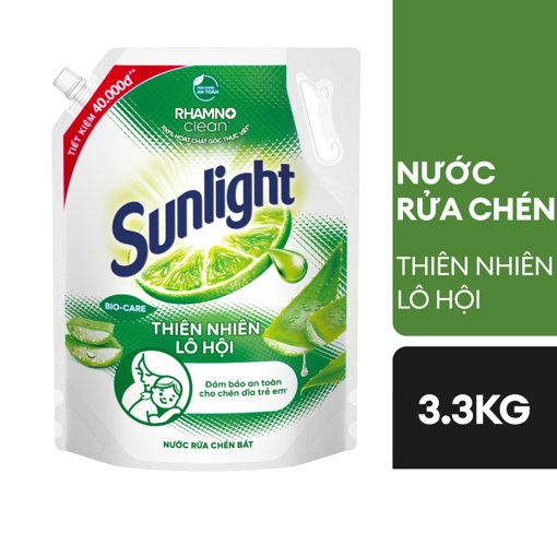 Ảnh của Nước rửa chén Sunlight Thiên nhiên Muối khoáng và Lô hội túi 3.3kg
