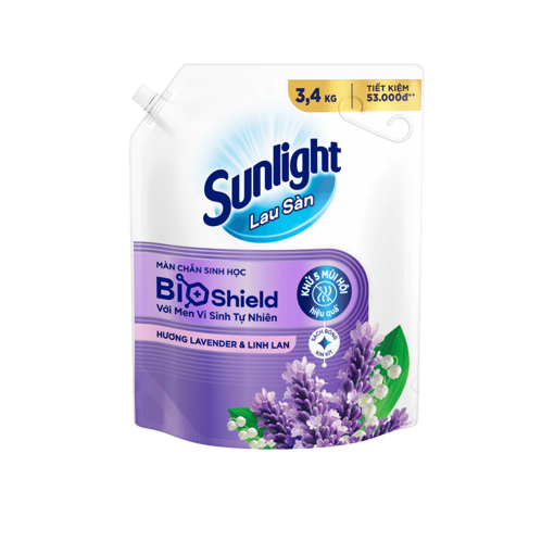 Ảnh của Nước lau sàn Sunlight BIOSHIELD hương Lavender & Linh Lan túi 3.4kg