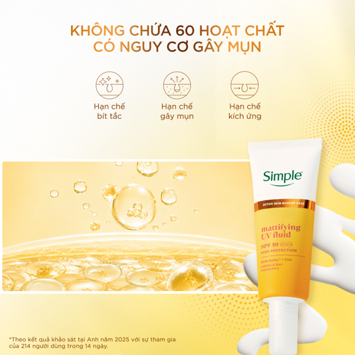 Ảnh của Kem chống nắng SIMPLE MATTIFYING UV FLUID 40ML
