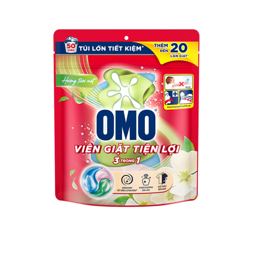 Ảnh của Combo 2 Viên Giặt Omo 3trong1 Hương Tươi Mát 525g