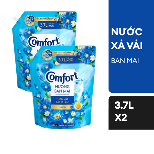 Ảnh của Combo 2 Nước Xả Vải Comfort Đậm Đặc 1 Lần Xả Hương Ban Mai 3.7L