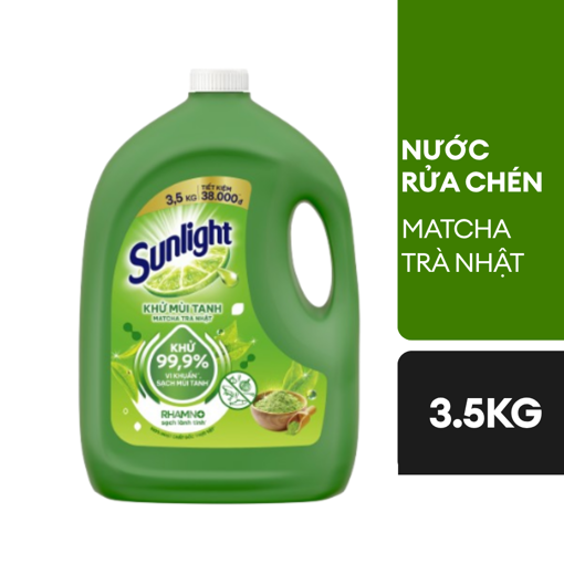 Ảnh của Nước rửa chén Sunlight Matcha Trà nhật  can 3.5kg